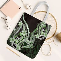Green Black Aloha Hawaii Tote Bag Polynesian Shark Tattoo Plumeria