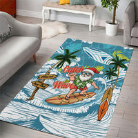 Hawaii Summer Christmas Area Rug Surfing Santa Shaka Catch The Wave