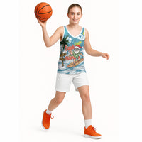 Hawaii Summer Christmas Basketball Jersey Surfing Santa Shaka Catch The Wave