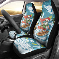 Hawaii Summer Christmas Car Seat Cover Surfing Santa Shaka Catch The Wave