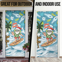 Hawaii Summer Christmas Door Cover Surfing Santa Shaka Catch The Wave