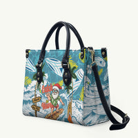 Hawaii Summer Christmas Leather Bag Surfing Santa Shaka Catch The Wave