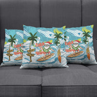 Hawaii Summer Christmas Pillow Cover Surfing Santa Shaka Catch The Wave