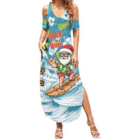 Hawaii Summer Christmas Summer Maxi Dress Surfing Santa Shaka Catch The Wave