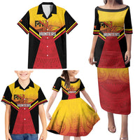 Papua New Guinea Rugby Custom Family Matching Puletasi and Hawaiian Shirt Go PNG Hunters Polynesian Pattern LT14 - Polynesian Pride