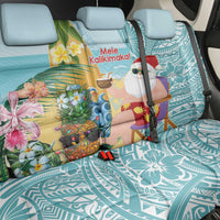 Aloha Hawaii Mele Kalikimaka Back Car Seat Cover Chilling Santa With Pineapple - Polynesian Pattern LT14 - Polynesian Pride