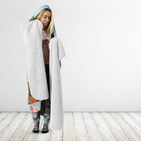 Aloha Hawaii Mele Kalikimaka Hooded Blanket Chilling Santa With Pineapple - Polynesian Pattern