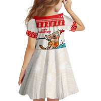 Mele Kalikimaka Hawaii Family Matching Off Shoulder Short Dress and Hawaiian Shirt Water-skiing Santa Tropical Vibes LT14 - Polynesian Pride