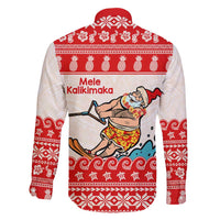 Mele Kalikimaka Hawaii Family Matching Off Shoulder Short Dress and Hawaiian Shirt Water-skiing Santa Tropical Vibes LT14 - Polynesian Pride