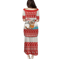 Mele Kalikimaka Hawaii Family Matching Puletasi and Hawaiian Shirt Water-skiing Santa Tropical Vibes LT14 - Polynesian Pride