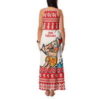 Mele Kalikimaka Hawaii Family Matching Tank Maxi Dress and Hawaiian Shirt Water-skiing Santa Tropical Vibes LT14 - Polynesian Pride