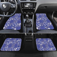 Blue Palaka Japanese Patterns Car Mats Koi Fish Asanoha Sakura Patchwork Stylized - Polynesian Pride