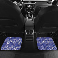 Blue Palaka Japanese Patterns Car Mats Koi Fish Asanoha Sakura Patchwork Stylized - Polynesian Pride