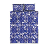 Blue Palaka Japanese Patterns Quilt Bed Set Koi Fish Asanoha Sakura Patchwork Stylized LT14 - Polynesian Pride