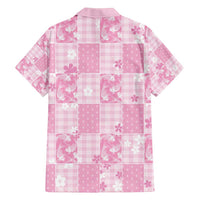 Pink Palaka Japanese Patterns Family Matching Long Sleeve Bodycon Dress and Hawaiian Shirt Koi Fish Asanoha Sakura Patchwork Stylized - Polynesian Pride