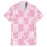 Pink Palaka Japanese Patterns Family Matching Tank Maxi Dress and Hawaiian Shirt Koi Fish Asanoha Sakura Patchwork Stylized - Polynesian Pride
