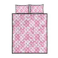 Pink Palaka Japanese Patterns Quilt Bed Set Koi Fish Asanoha Sakura Patchwork Stylized LT14 - Polynesian Pride