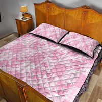 Pink Palaka Japanese Patterns Quilt Bed Set Koi Fish Asanoha Sakura Patchwork Stylized LT14 - Polynesian Pride