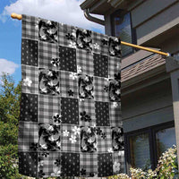 Black Palaka Japanese Patterns Garden Flag Koi Fish Asanoha Sakura Patchwork Stylized LT14 - Polynesian Pride