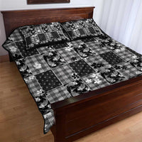 Black Palaka Japanese Patterns Quilt Bed Set Koi Fish Asanoha Sakura Patchwork Stylized LT14 - Polynesian Pride