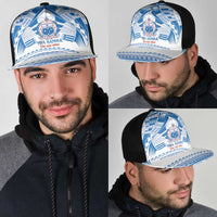 Toa Samoa Rugby Mesh Trucker Cap Uso aso uma Samoan Pattern White - Polynesian Pride