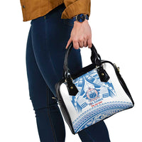 Toa Samoa Rugby Custom Shoulder Handbag Uso aso uma Samoan Pattern White - Polynesian Pride