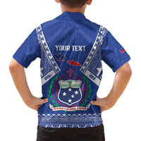Personalised Samoa 685 Family Matching Off The Shoulder Long Sleeve Dress and Hawaiian Shirt Samoan Pride Coat Of Arms LT14 - Polynesian Pride