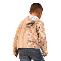 Orange Chiffon Aloha Hawaii Tiki Kid Hoodie Tropical Plumeria - Seamless Style