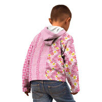 Pastel Magenta Aloha Hawaii Tiki Kid Hoodie Tropical Plumeria - Seamless Style