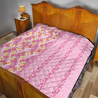 Pastel Magenta Aloha Hawaii Tiki Quilt Tropical Plumeria - Seamless Style