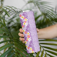 Lush Lilac Aloha Hawaii Tiki Skinny Tumbler Tropical Plumeria - Seamless Style