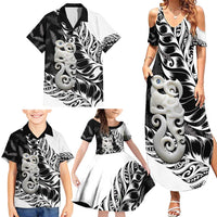 Aotearoa Manaia NZ Maori Silver Fern Family Matching Summer Maxi Dress and Hawaiian Shirt LT14 - Polynesian Pride