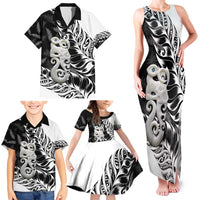 Aotearoa Manaia NZ Maori Silver Fern Family Matching Tank Maxi Dress and Hawaiian Shirt LT14 - Polynesian Pride