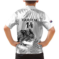 Custom New Zealand Kiwi Football Family Matching Mermaid Dress and Hawaiian Shirt Aotearoa Silver Fern LT14 - Polynesian Pride
