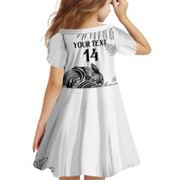Custom New Zealand Kiwi Football Family Matching Off Shoulder Maxi Dress and Hawaiian Shirt Aotearoa Silver Fern LT14 - Polynesian Pride