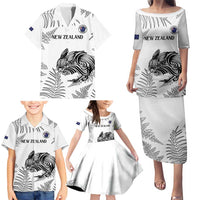 Custom New Zealand Kiwi Football Family Matching Puletasi and Hawaiian Shirt Aotearoa Silver Fern LT14 - Polynesian Pride
