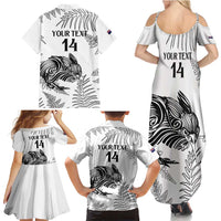 Custom New Zealand Kiwi Football Family Matching Summer Maxi Dress and Hawaiian Shirt Aotearoa Silver Fern LT14 - Polynesian Pride