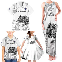 Custom New Zealand Kiwi Football Family Matching Tank Maxi Dress and Hawaiian Shirt Aotearoa Silver Fern LT14 - Polynesian Pride