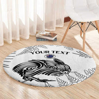 Custom New Zealand Kiwi Football Round Carpet Aotearoa Silver Fern