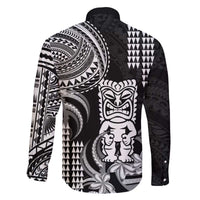 Hawaii Ku God Family Matching Off The Shoulder Long Sleeve Dress and Hawaiian Shirt Kakau Mix Polynesian Tattoo LT14 - Polynesian Pride