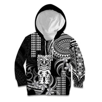 Hawaii Ku God Kid Hoodie Kakau Mix Polynesian Tattoo LT14 Hoodie Black - Polynesian Pride