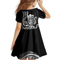 Black Hawaii Kanaloa God Family Matching Summer Maxi Dress and Hawaiian Shirt Hawaiian Octopus LT14 - Polynesian Pride