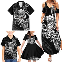 Black Hawaii Kanaloa God Family Matching Summer Maxi Dress and Hawaiian Shirt Hawaiian Octopus LT14 - Polynesian Pride