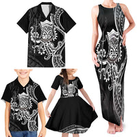 Black Hawaii Kanaloa God Family Matching Tank Maxi Dress and Hawaiian Shirt Hawaiian Octopus LT14 - Polynesian Pride