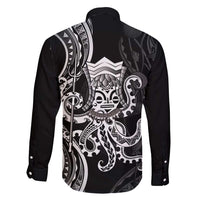 Black Hawaii Kanaloa God Family Matching Tank Maxi Dress and Hawaiian Shirt Hawaiian Octopus LT14 - Polynesian Pride