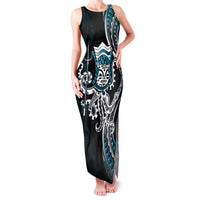 Turquoise Hawaii Kanaloa God Family Matching Tank Maxi Dress and Hawaiian Shirt Hawaiian Octopus LT14 Mom's Dress Turquoise - Polynesian Pride