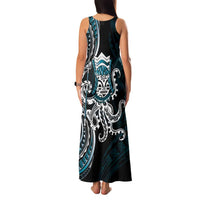 Turquoise Hawaii Kanaloa God Family Matching Tank Maxi Dress and Hawaiian Shirt Hawaiian Octopus LT14 - Polynesian Pride