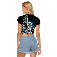 Turquoise Hawaii Kanaloa God Raglan Cropped T Shirt Hawaiian Octopus