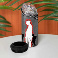 New Zealand ANZAC Day 4 in 1 Can Cooler Tumbler 25th April Silver Fern With Poppy LT14 - Polynesian Pride