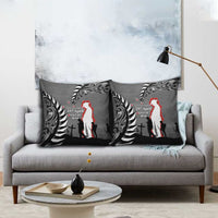 New Zealand ANZAC Day Pillow Cover 25th April Silver Fern With Poppy - Polynesian Pride
